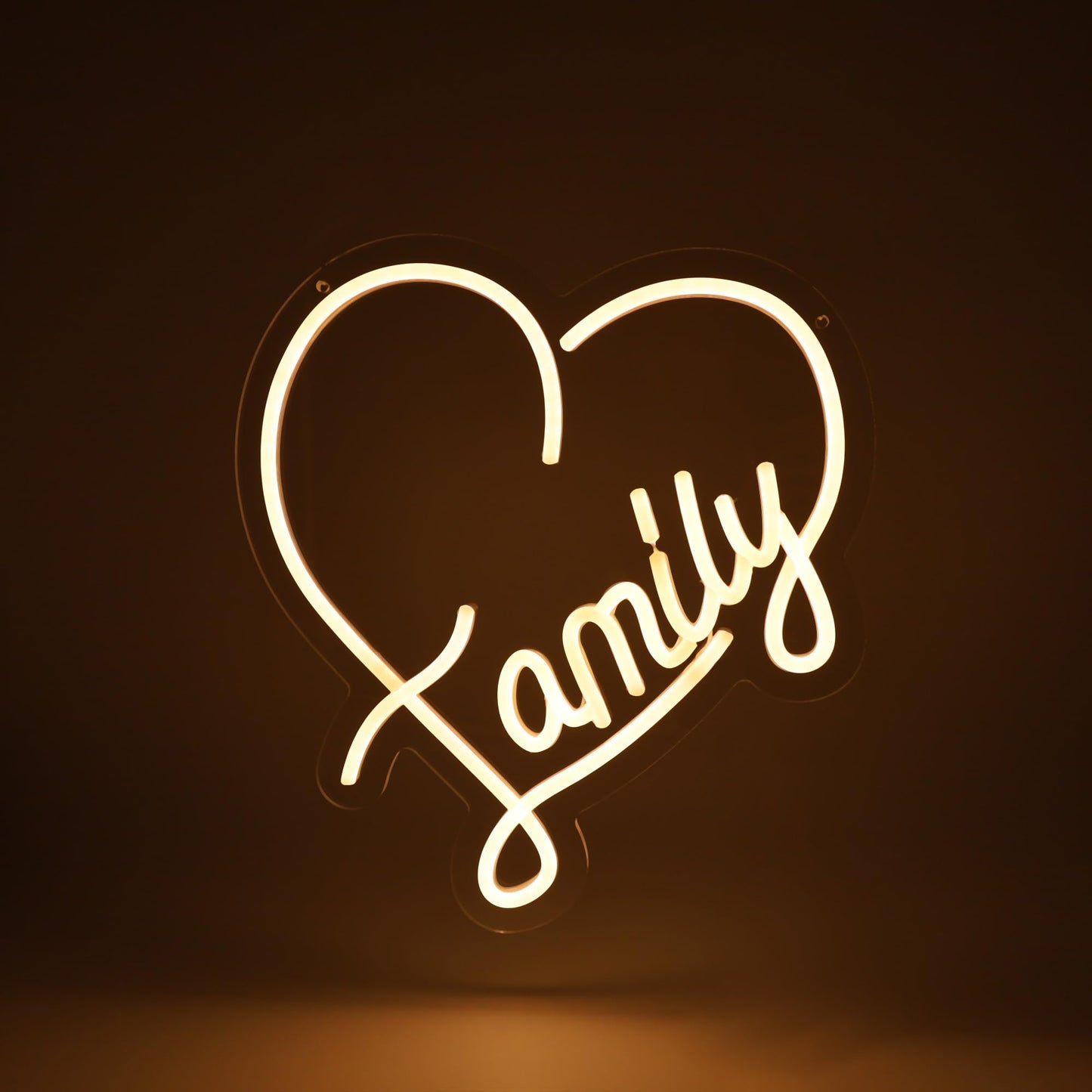 NewbeePlus Family Neon Sign Heart Decor USB Powered LED Neon Light for Room Wall Decor Wedding Anniversary Bedroom Birthday Decor