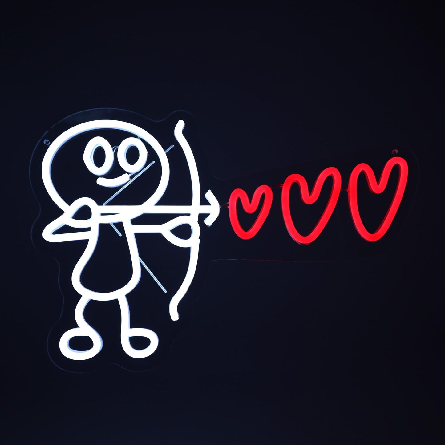 NewbeePlus Valentines Day Neon Sign Shooting Heart Valentines Decor USB Powered LED Neon Light for Room Wall Decor Valentines Day Wedding Anniversary Bedroom Birthday Decor