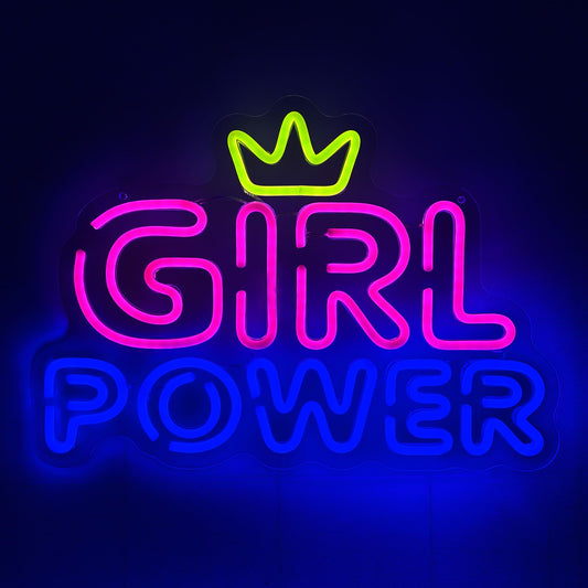 Girl Power Neon Sign Girl Neon Light Sign for Girls Bedroom Pub Cafe Recreation Room Wall Decor