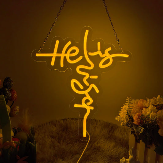 He Is Risen Neon Sign Easter Neon Light for Room Wall Decor Easter Decorations Easter Gift