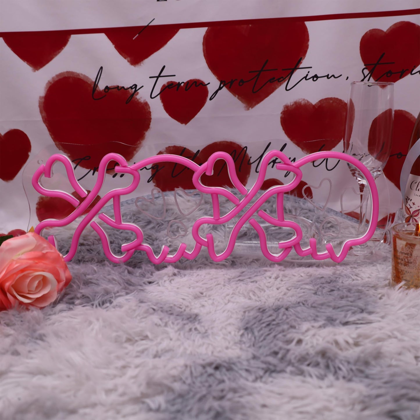 NewbeePlus XOXO Valentines Day Neon Sign Skull USB Powered LED Neon Light for Room Wall Decor Valentines Day Wedding Anniversary Bedroom Birthday Decor