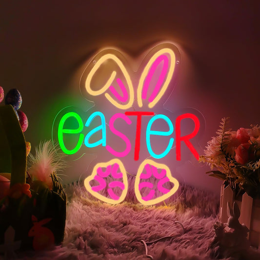 Easter Neon Sign Easter Neon Light for Room Wall Decor Easter Decorations Easter Gift