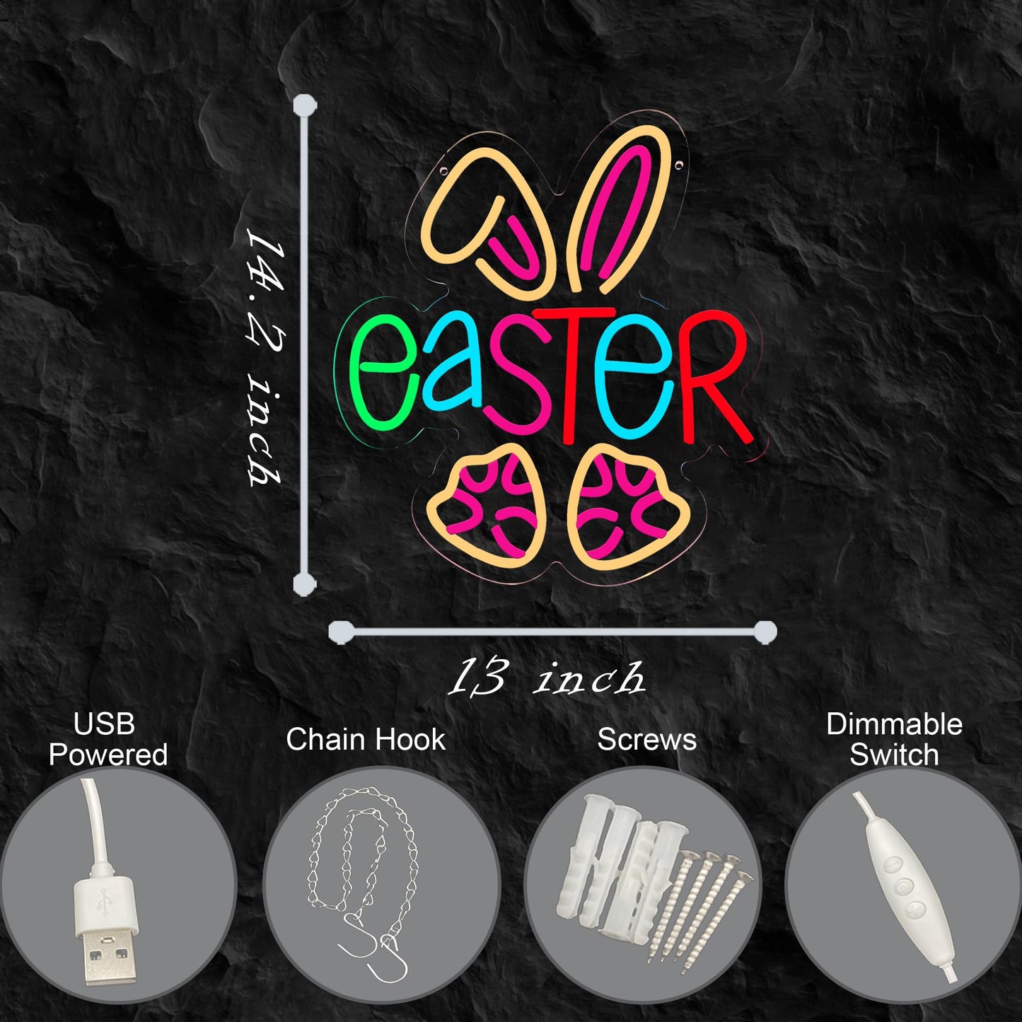 Easter Neon Sign Easter Neon Light for Room Wall Decor Easter Decorations Easter Gift