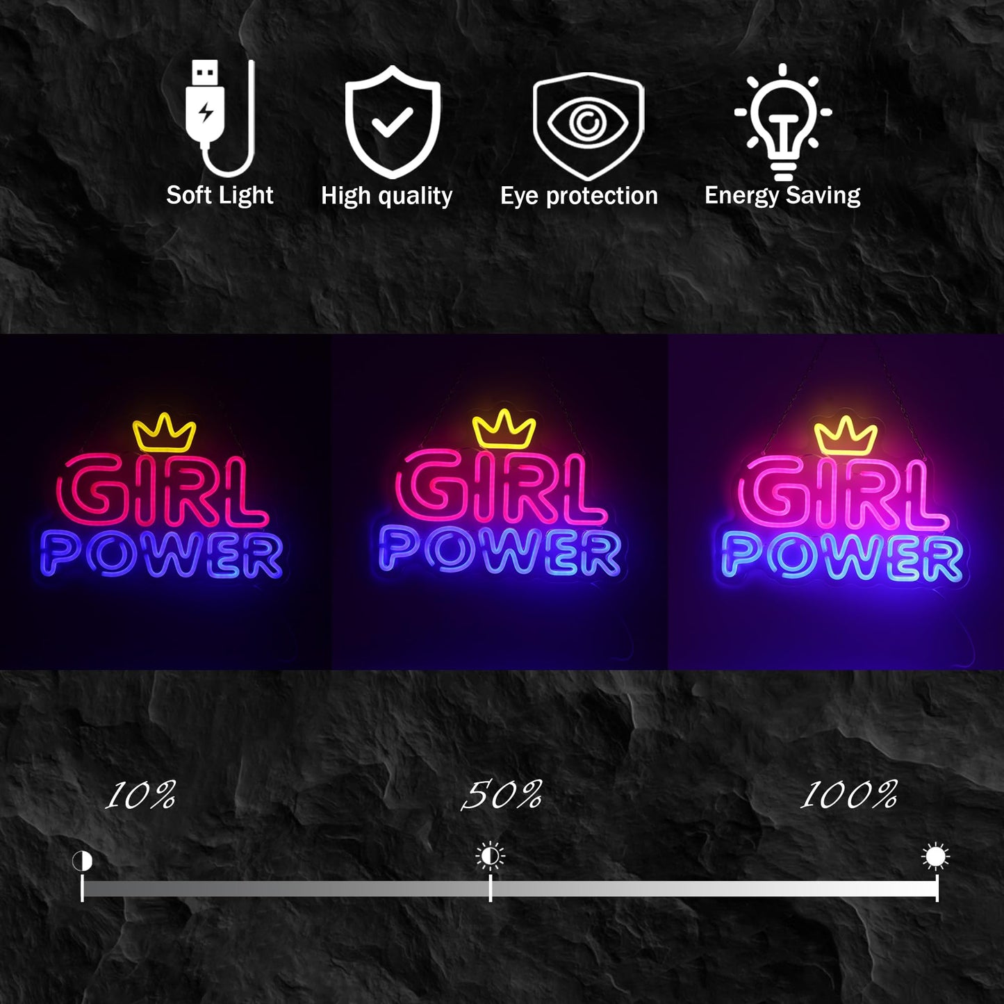 Girl Power Neon Sign Girl Neon Light Sign for Girls Bedroom Pub Cafe Recreation Room Wall Decor